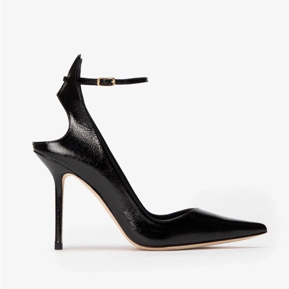 Tamara Mellon Black Ankle Strap Heels